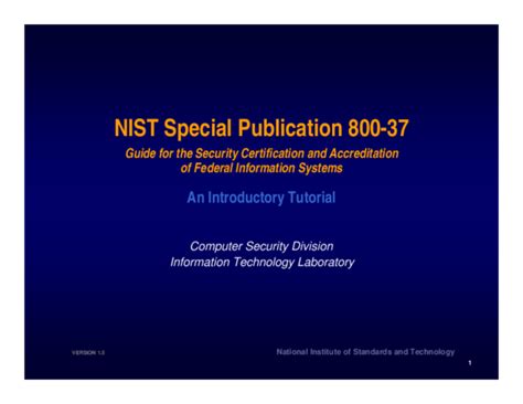 Pdf National Institute Of Standards And Technology 1 Nist Special