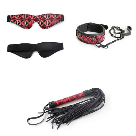 Fantasy Rose Red Diamond Sex Neck Collar With Chain Leash And Pu Leather