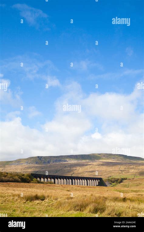 Ribblehead Viaduct With Whernside Hill In The Background In The