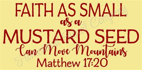 Faith As Small As A Mustard Seed Reusable Plastic Stencil Sign Stencil