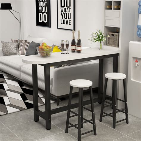 Bar Table Against The Wall Home Living Room Simple Partition Simple