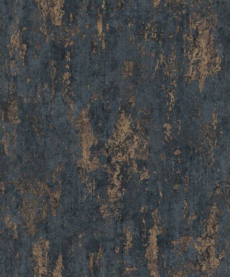 Non Woven Wallpaper Erismann Concrete Look Blue Metallic