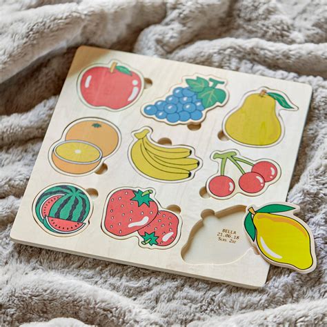 Personalised Wooden Fruit Puzzle Etsy