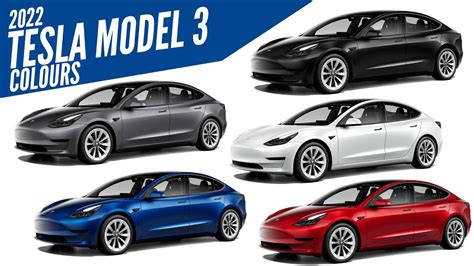 2022 Tesla Model 3 All Color Options Images Autobics Youtube