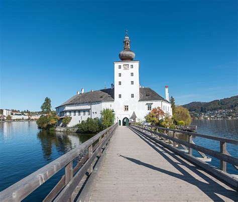 Bridge To Ort Castle Lake Traunsee Tourist Destination Gmunden