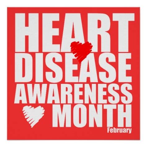 February Heart Disease Awareness Month Poster February Hearts American