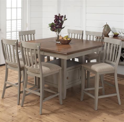 Pottersville Antique Grey 7 Piece Counter Height Dining Set By Jofran