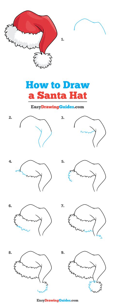 How To Draw A Santa Hat Really Easy Drawing Tutorial