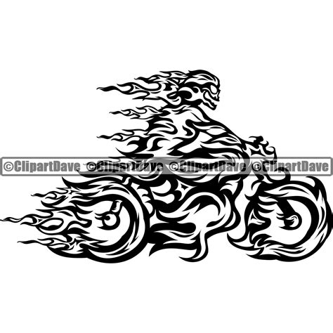 skeleton riding motorcycle fire flames logo svg design skull etsy