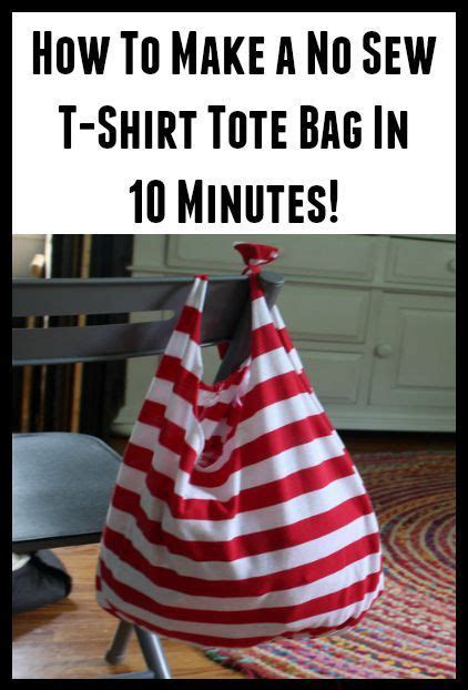How To Make A No Sew T Shirt Tote Bag In 10 Minutes Tshirt Crafts