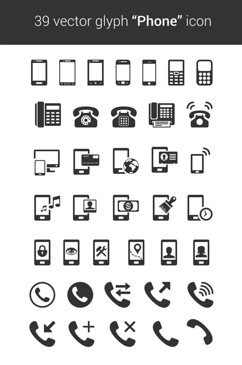39 Glyph Vector Phone Icon On Behance