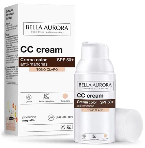 Bella Aurora Cc Cream Crema Color Antimanchas Tono Claro Spf50 30 Ml