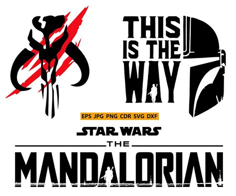 The Mandalorian Png Vector Files Star Wars Cut Files Dxf Etsy