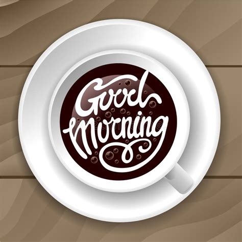 Good Morning With Coffee Lettering Style Design Stock Illustration