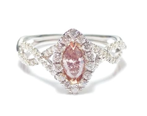 0 86ct Fancy Pink Diamond Engagement Ring Gia Marquise Hallo