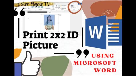2x2 Id Picture Create And Print Using Ms Word Youtube