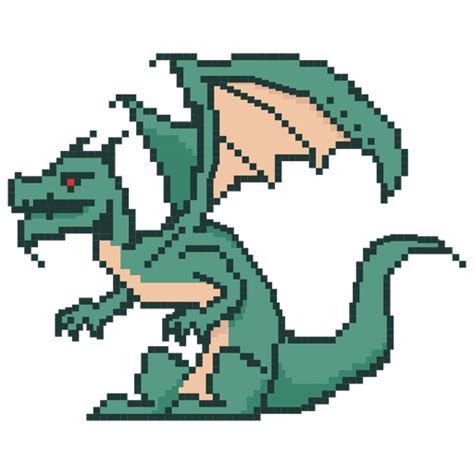 Pixelated Dragon Colored Transparent Png And Svg Vector File