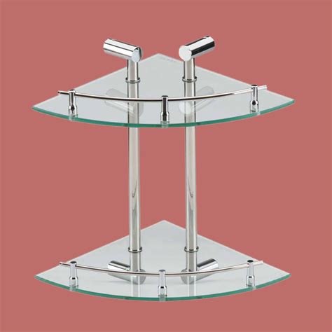 Even though, some parts are furthermore, the glass rack shelf could be mounted with wall easily regardless the surfaces of wall. Corner Glass Shelf Dual Tiers Wall Mount Storage Holder