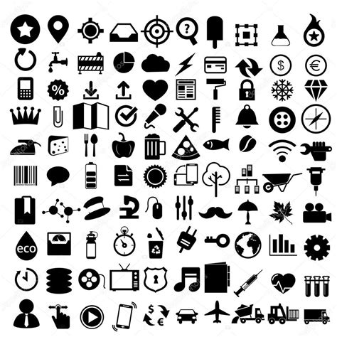 A pictogram, also called a pictogramme, pictograph, or simply picto, and in computer usage an icon, is a graphic symbol that conveys its meaning through its pictorial resemblance to a physical object. plat pictogrammen vormgeving moderne set van verschillende ...