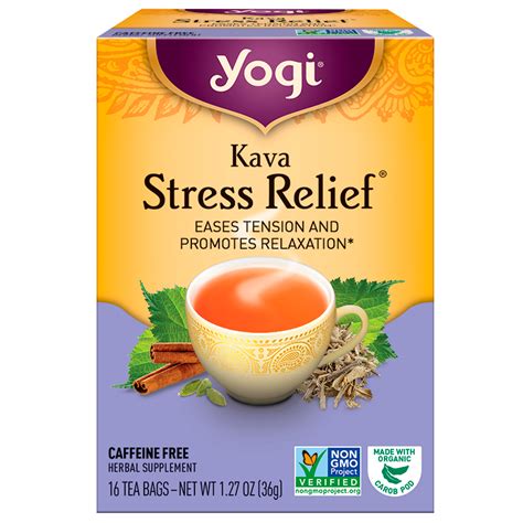 yogi tea kava stress relief caffeine free 16 tea bags 1 27 oz 36 g