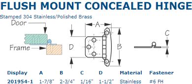 We did not find results for: Sea-Dog Flush Mount Concealed Hinge 304 S.S (201954-1)