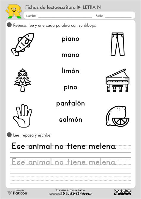 6 Fichas Lectoescritura Montessori Recursosep Letra N Imprentapage 0003