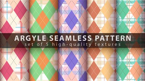 Set Of Colorful Argyle Seamless Pattern Background 1845440 Vector Art