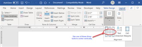 Select the text that you want to center, and then click paragraph on the format menu. Centering Information in Table Cells (Microsoft Word)