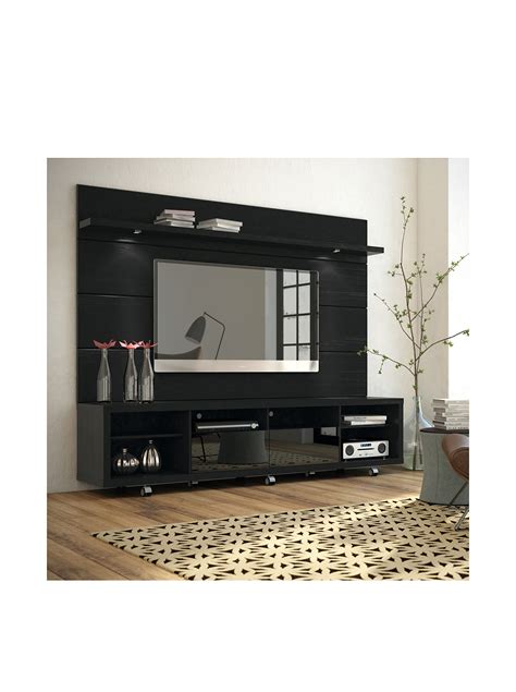 Manhattan Comfort Cabrini Tv Stand And Floating Wall Tv Panel With Led