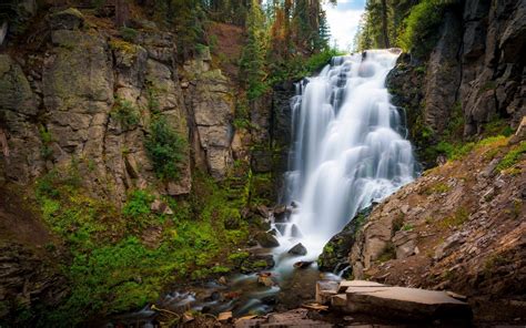 Download Wallpapers Mountain Waterfall River Rocks Forest Stones