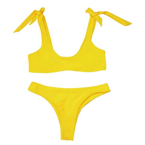 Lyseacia Sexy Thong Bikini Set For Women Push Up Swimwear Padded Micro Bikinis Low Waist Thongs