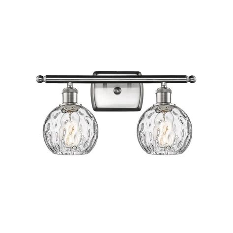innovations athens water glass 16 in 2 light brushed satin nickel vanity light with clear water