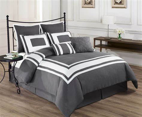final sale grey gray pc comforter set white stripe full