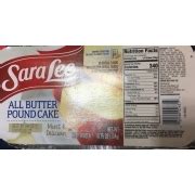There are 4158 calories in 1 pound cake. Sara Lee All Butter Pound Cake: Calories, Nutrition ...