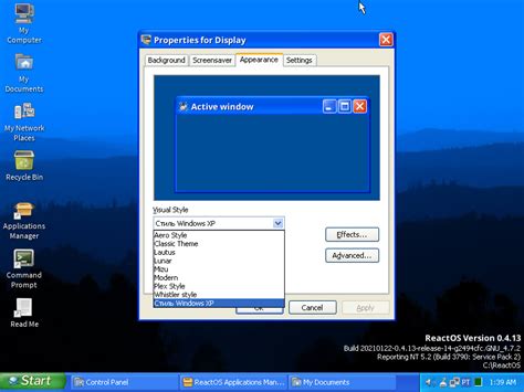 Luna And Royale Themes Can Be Used In Reactos Thats So Cool R