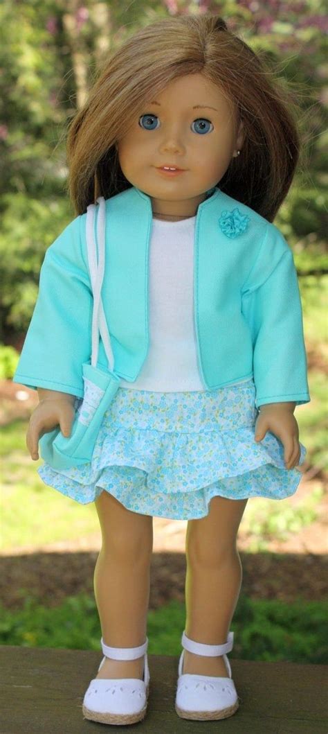 american girl doll clothesblue jacket by buttonandbowboutique Одежда для куклы american girl