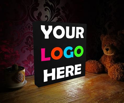 Custom Led Light Box Sign Your Logo Personalized Lightbox Etsy