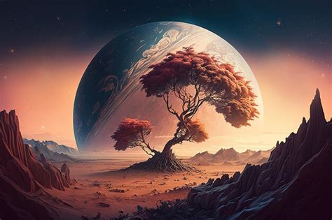 Premium Photo Illustration Of A Fantastical Planet Created Digitally