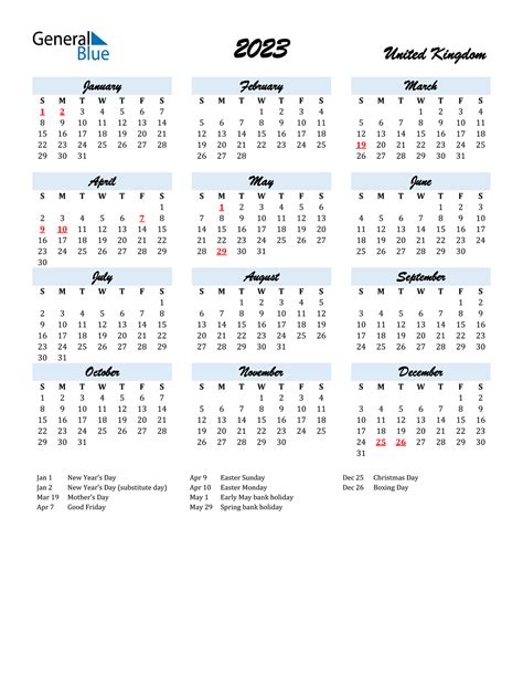 Calendar 2023 Uk 2023 United Kingdom Calendar With Holidays Free