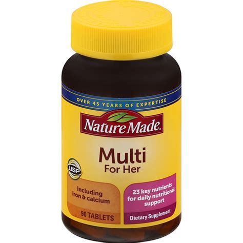 Nature Made Multi For Her Tablets Adult Multivitamins Valli