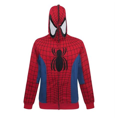 spider man full zip up costume hoodie large