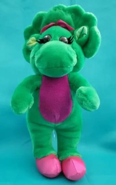 Vintage 1993 Baby Bop Barney Green Triceratops Dinosaur Plush Slight