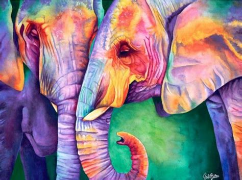 Colorful Elephant Watercolor Elephant Elephant Painting Watercolor