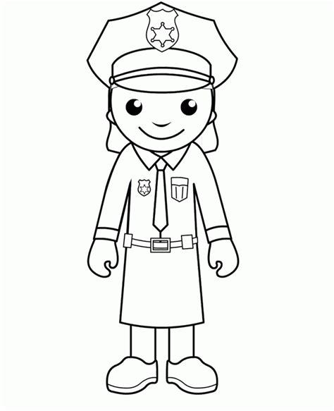 Police Officer Coloring Pages For Kids Coloring Home