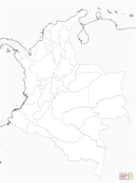 Mapa Colombia Para Colorear