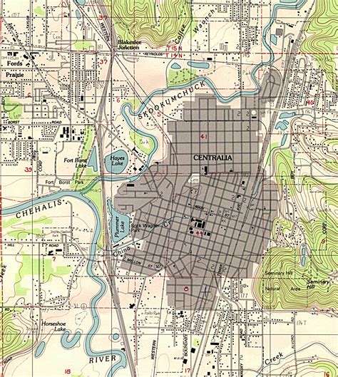 1up Travel Maps Of Washingtoncentralia Topographic Map Original