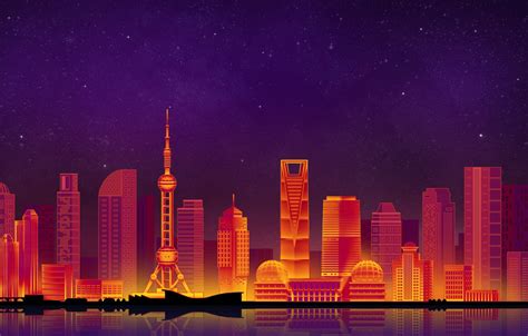 Shanghai City Hd Wallpaper In The Night Opera Wallpapers