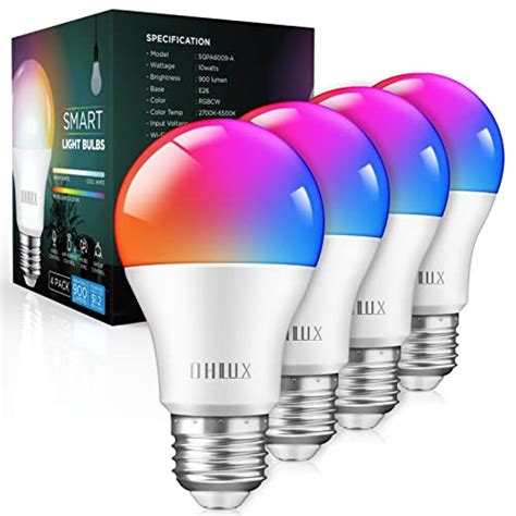 Ohlux Smart Wifi And Bluetooth Alexa Light Bulbs 10w 100w Equivalent