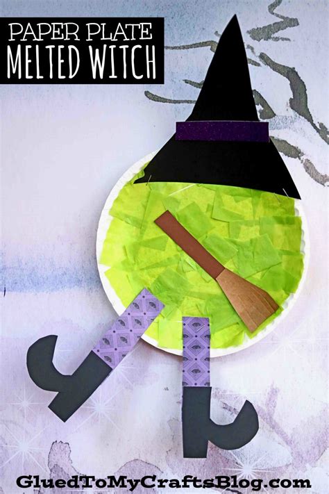 Paper Plate Melted Witch Craft