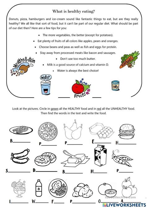 reading comprehension online exercise for grade 4 what is healthy eating kindergarten
